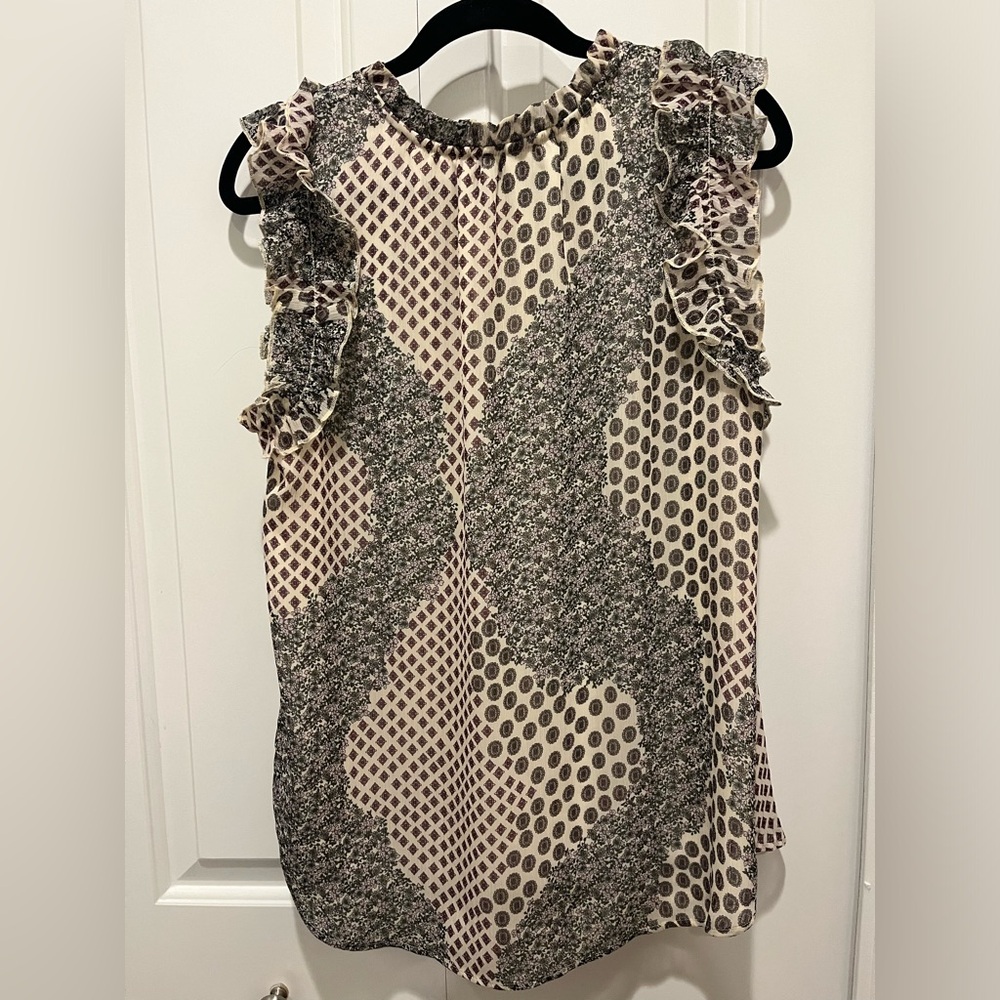 Beautiful Loft Ruffle Sleeve Blouse Like New Sz L - Picture 4 of 10